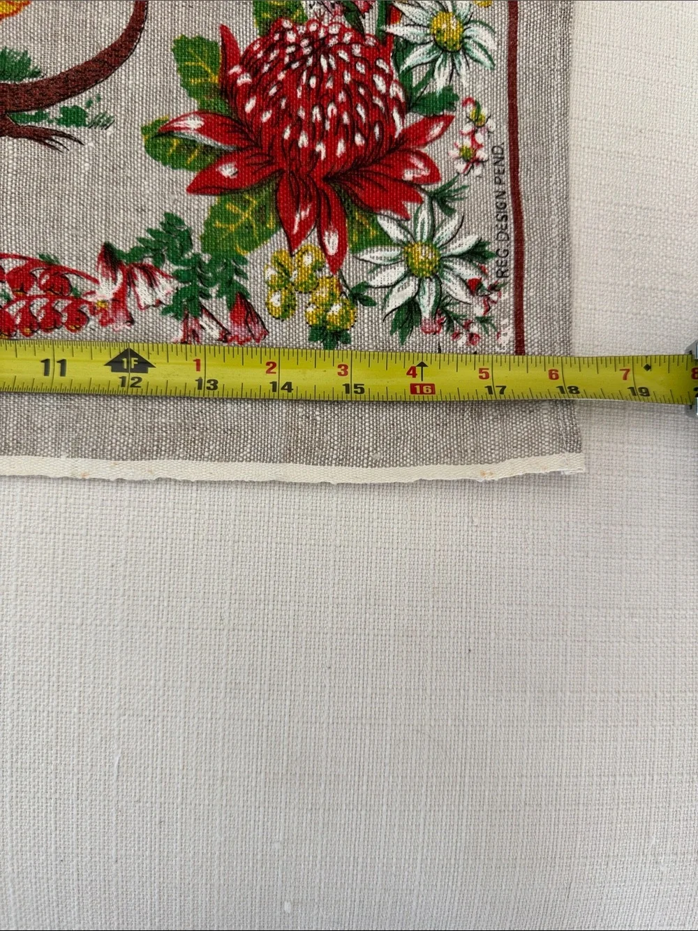 Vintage Heil Australia Map Linen Tea Towel Multicolor